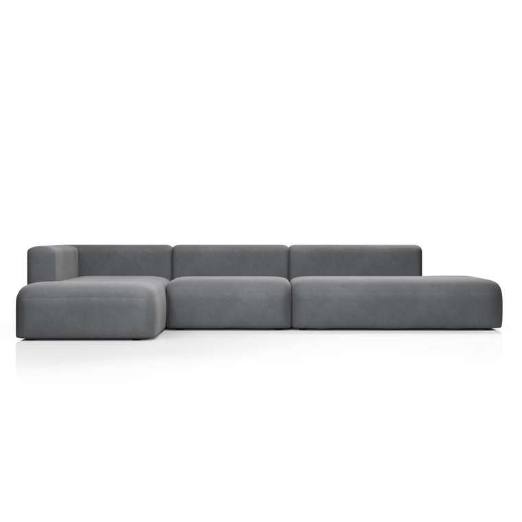 Угловой диван Новые эмоции XL серого цвета