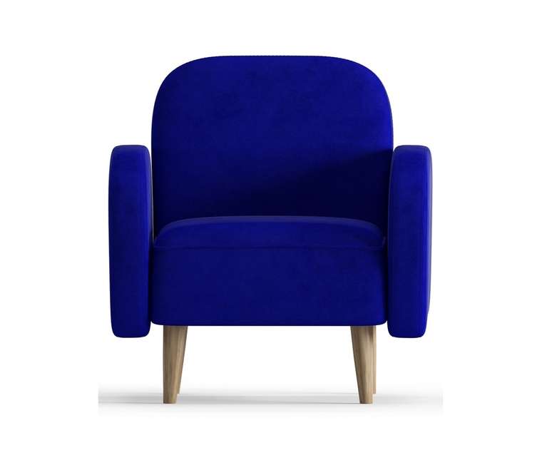 Кресло из велюра Бризби синего цвета