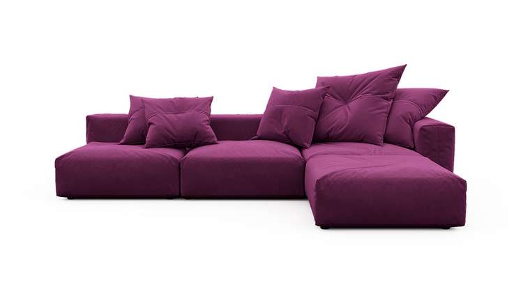Угловой диван Фиджи фиолетового цвета