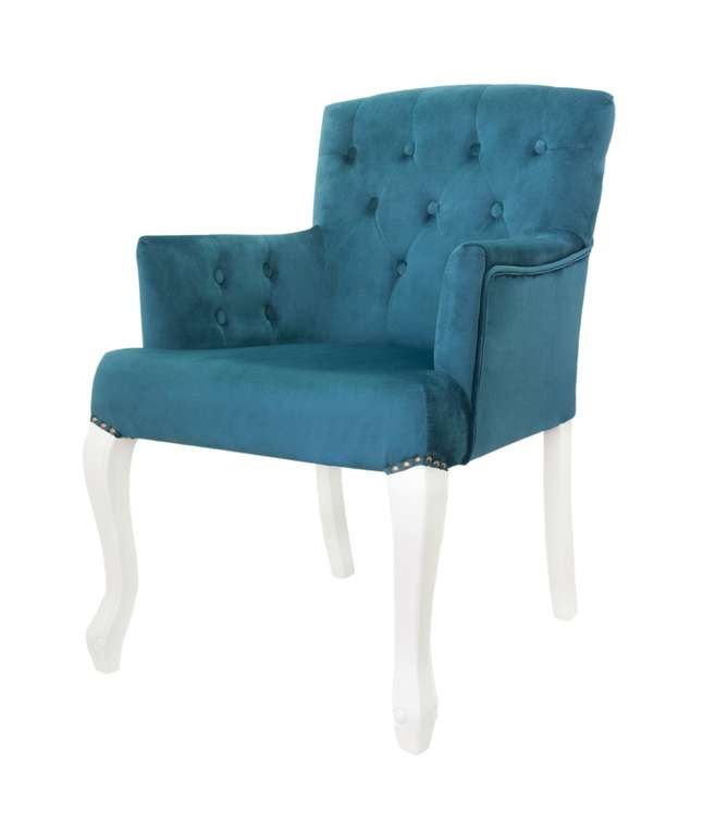 Стул Deron blue+white с голубой обивкой
