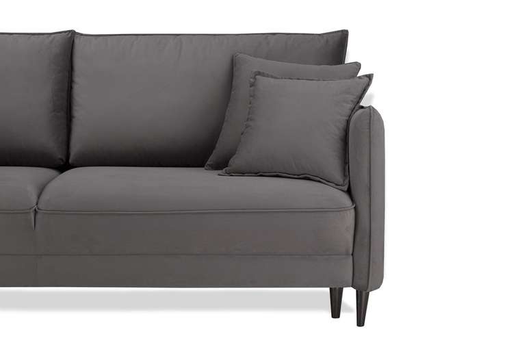 Прямой диван-кровать Йорк Премиум темно-серого цвета