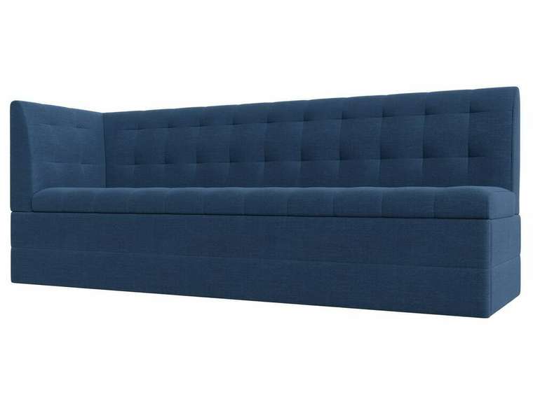 Угловой диван-кровать Бриз синего цвета с углом слева