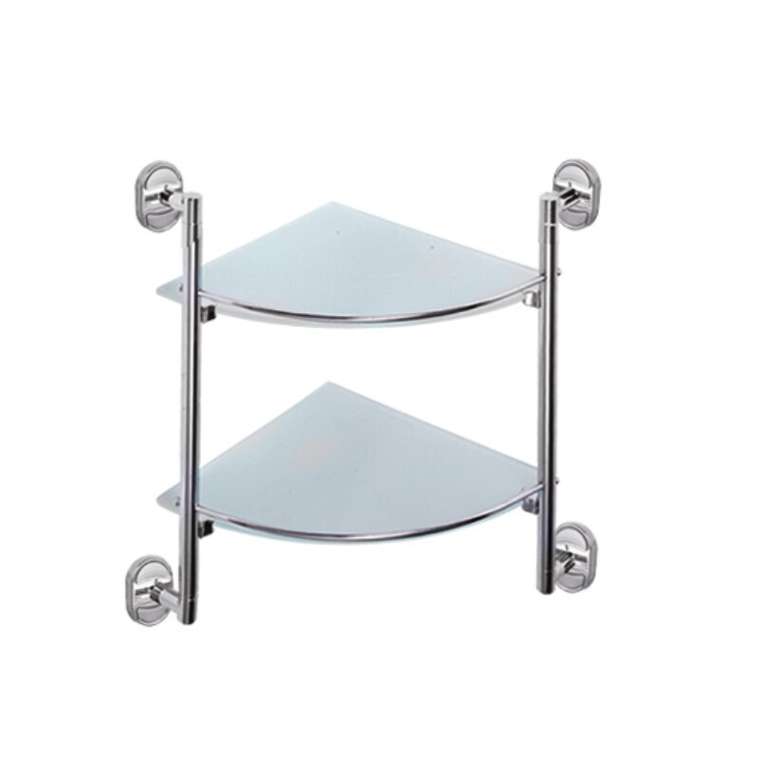 Полка стеклянная угловая Haiba HB1907-2, хром