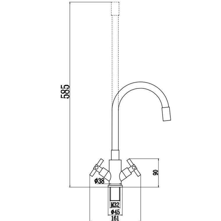 Смеситель для кухни Fmark FS8442H-04, черный