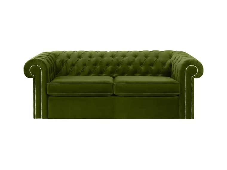 Диван-кровать Chesterfield зеленого цвета