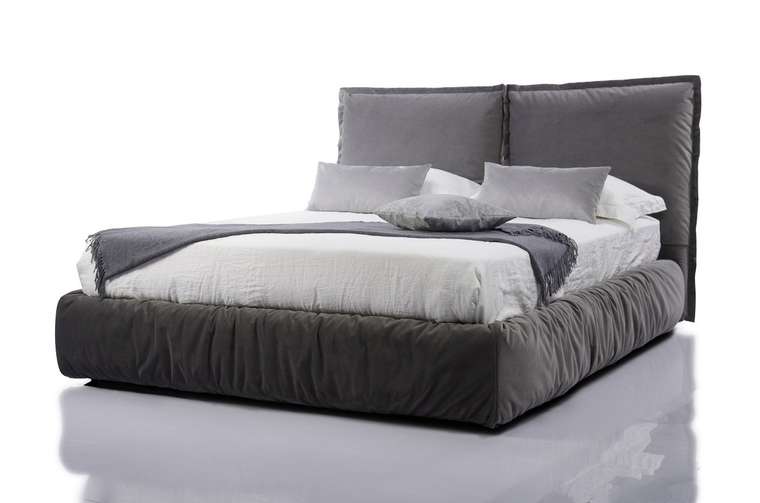 Кровать Now 160х190  серого цвета с подъемным меxанизмом