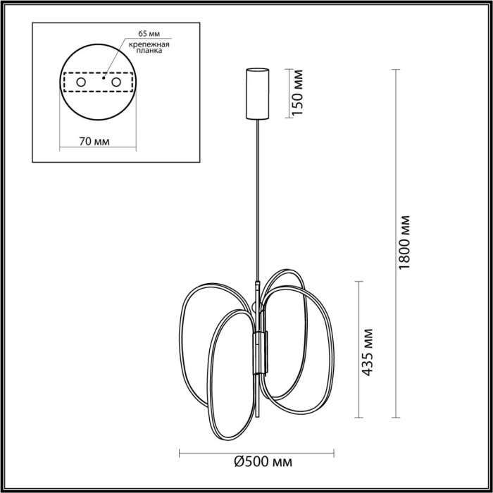 Подвесной светильник Odeon Light Piuma 6664/53L античн бронза/металл/акрил IP20 LED 54W 3000Лм 3000K