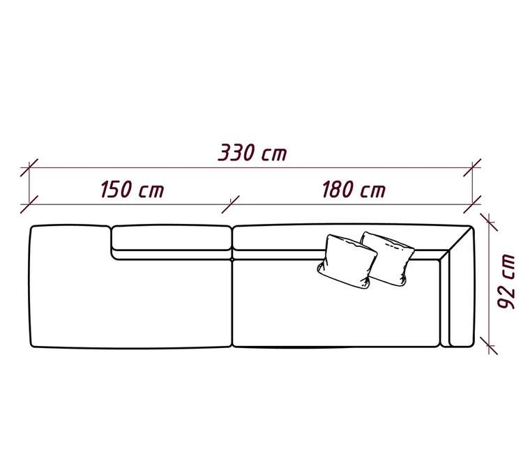 Модульный диван Duo модули LA темно-серого цвета