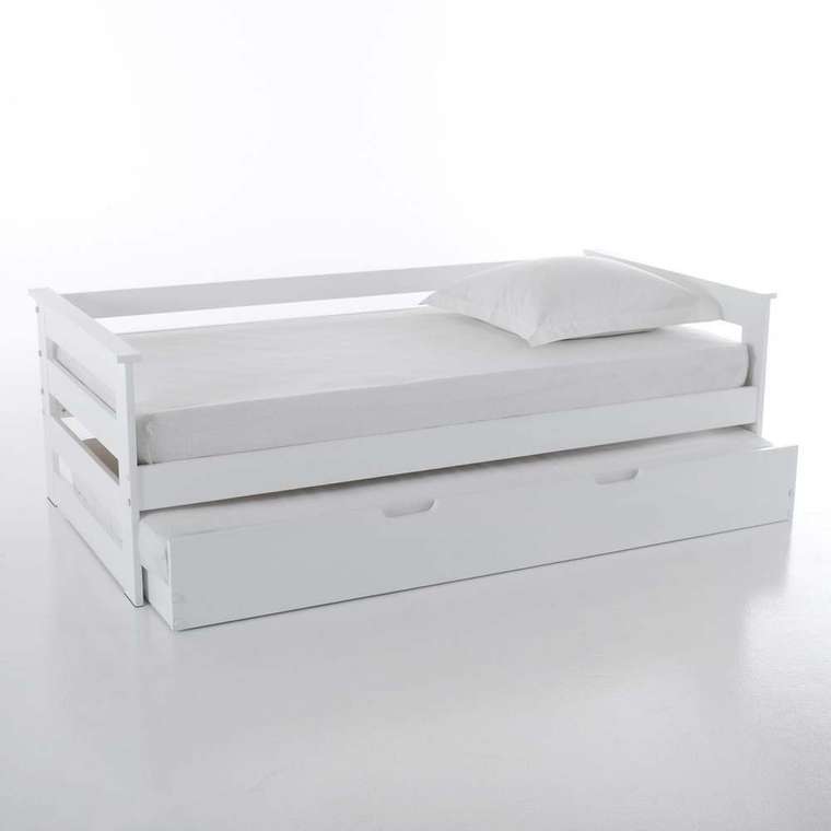 Кровать двухъярусная из сосны Ellis 90х190 белого цвета