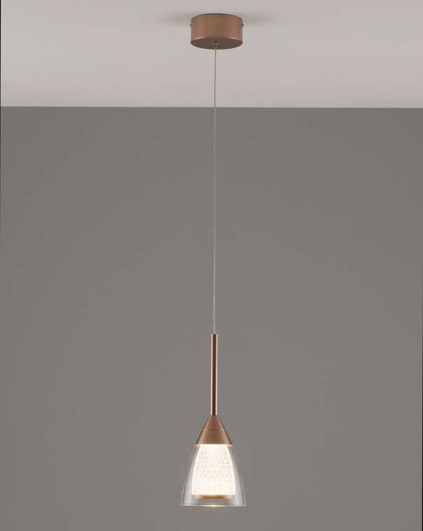 Подвесной светодиодный светильник Leina бронзового цвета