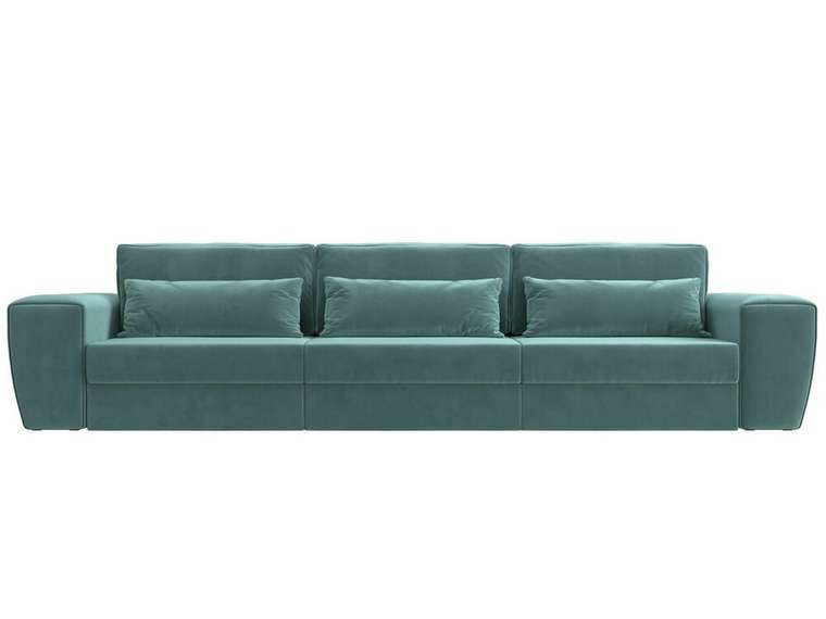 Прямой диван-кровать Лига 008 Long бирюзового цвета