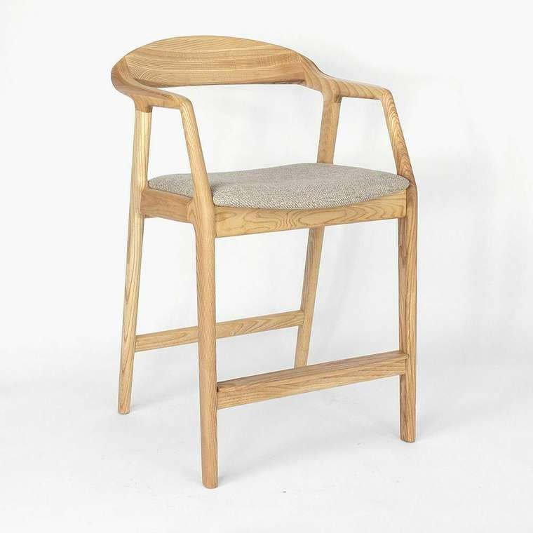 Полубарный стул Саппоро бежево-серого цвета