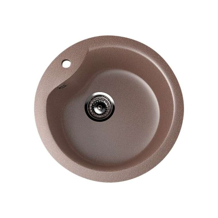 Кухонная мойка круглая Ulgran U-102-307 48 см терракотового цвета