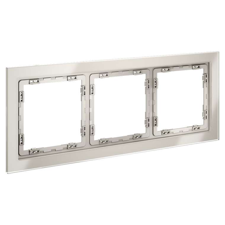 Рамка стеклянная VOLTUM S70 на 3 поста, (кашемир, стекло)