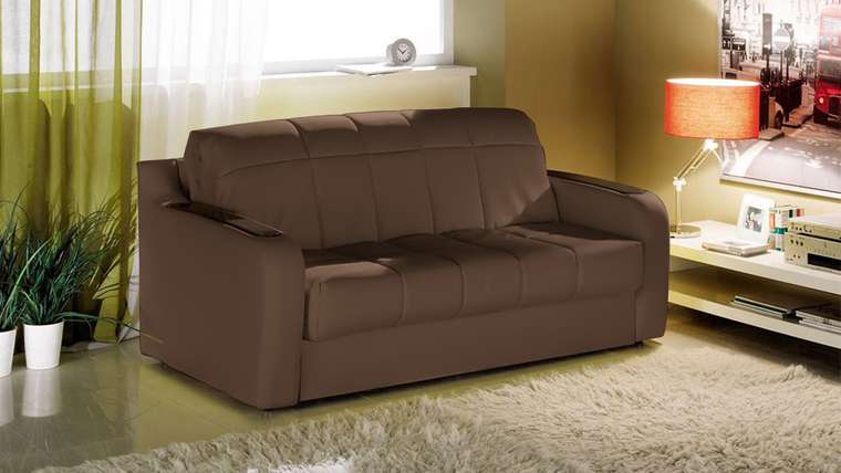 Диван-кровать Тифани L коричневого цвета 