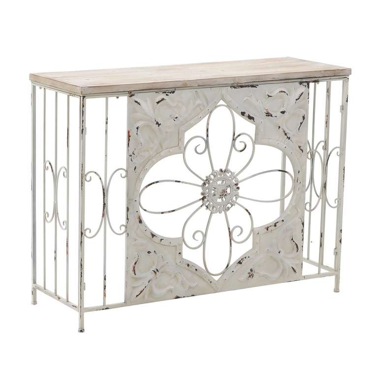 консоль из дерева и металла