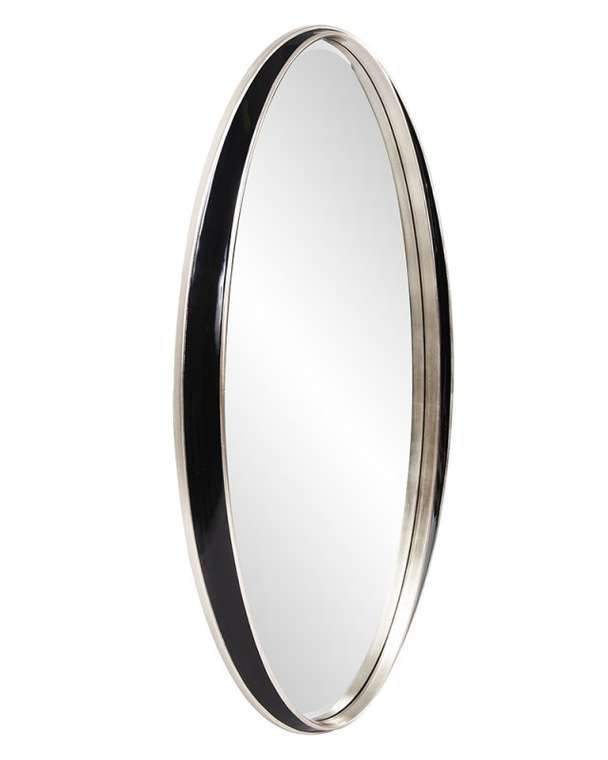 Настенное зеркало Дита в раме черно-серебряного цвета