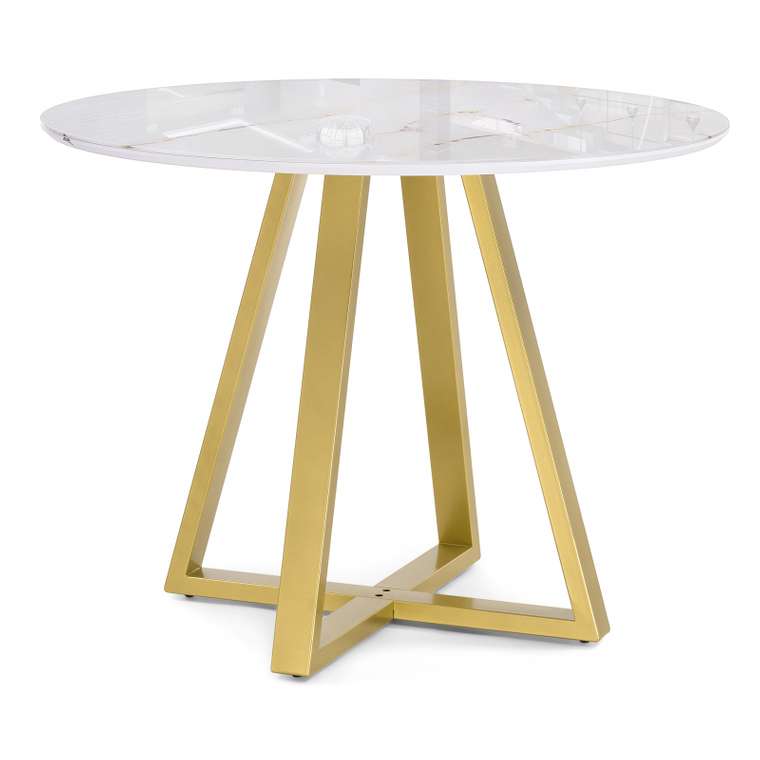 Обеденный стол Норфолк бело-золотого цвета