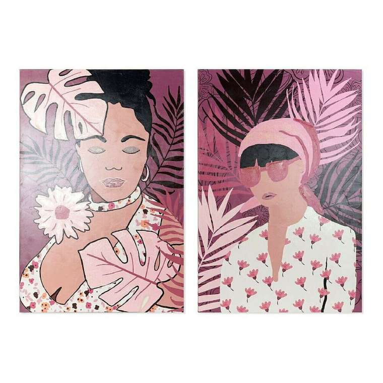 Картина African Колониальный 80 x 3 x 120 cm Африканка (2 штук)