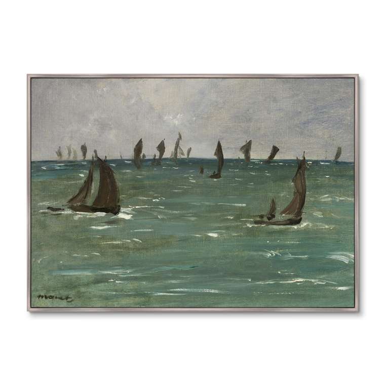 Репродукция картины на холсте Лодки в Берк-сюр-Мер, 1873г.