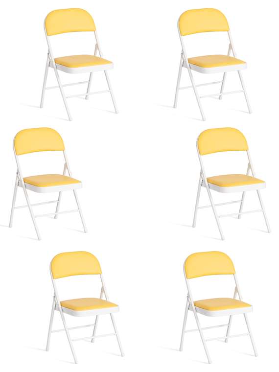 Комплект из шести складных стульев Folder желтого цвета