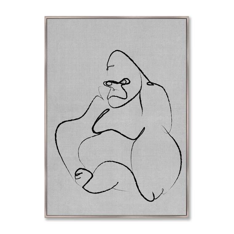 Репродукция картины на холсте Gorilla on gray
