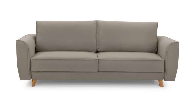 Прямой диван-кровать Майами Лайт серо-коричневого цвета
