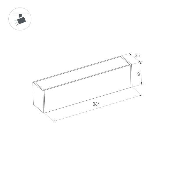 Трековый светильник Arlight Mag-Dark-45-L400-12W Warm3000 034998