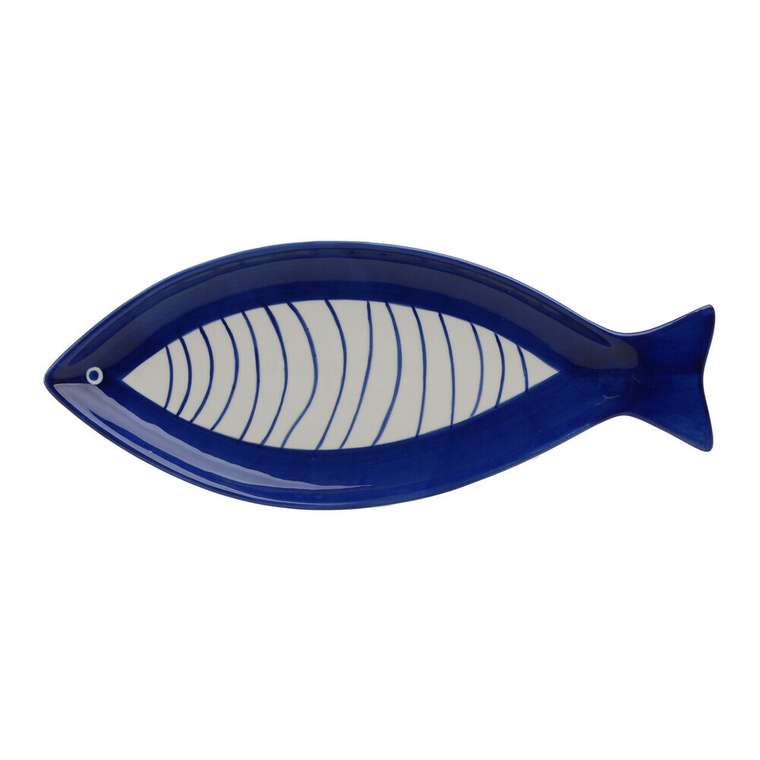 Блюдо рыбы бело-синего цвета