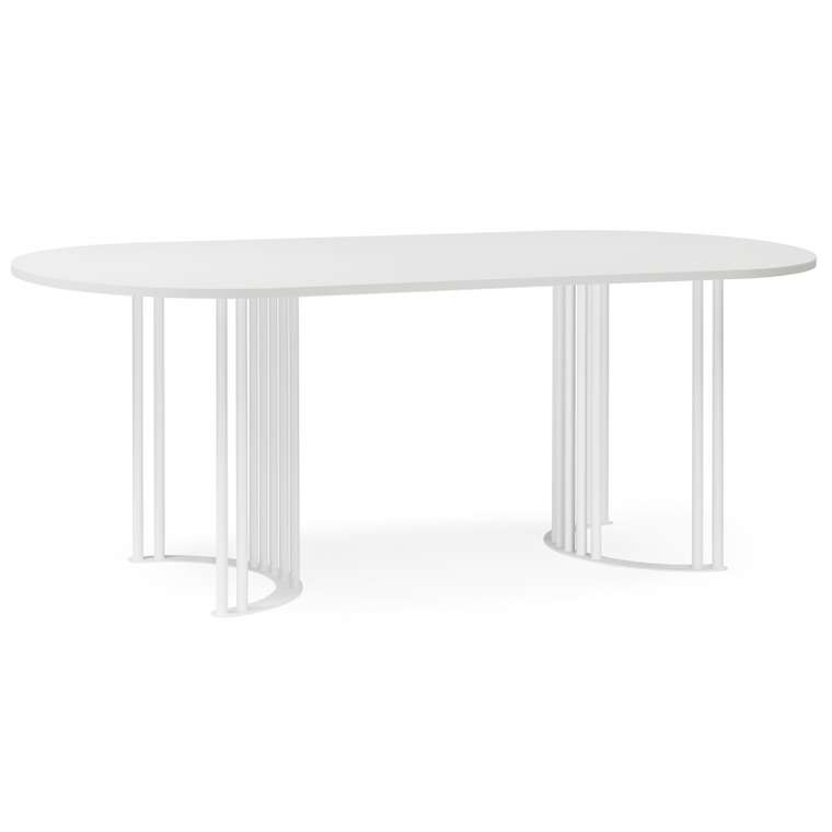 Обеденный стол Хьюго О 90х200 белого цвета