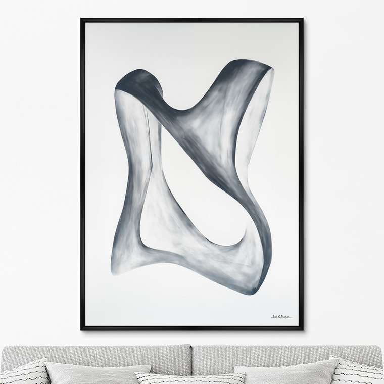 Репродукция картины Streamlined shape in white and grey, 2024г.