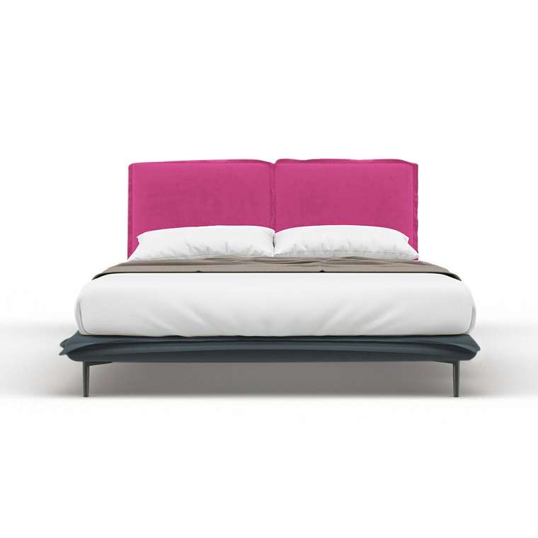 Кровать Frill 140х200 розово-серого цвета без подъемного механизма