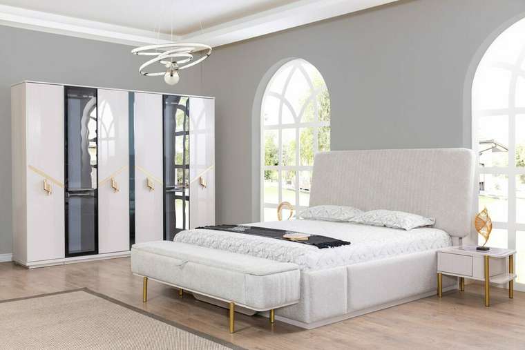 Кровать Париж 160х200 белого цвета без подъемного механизма