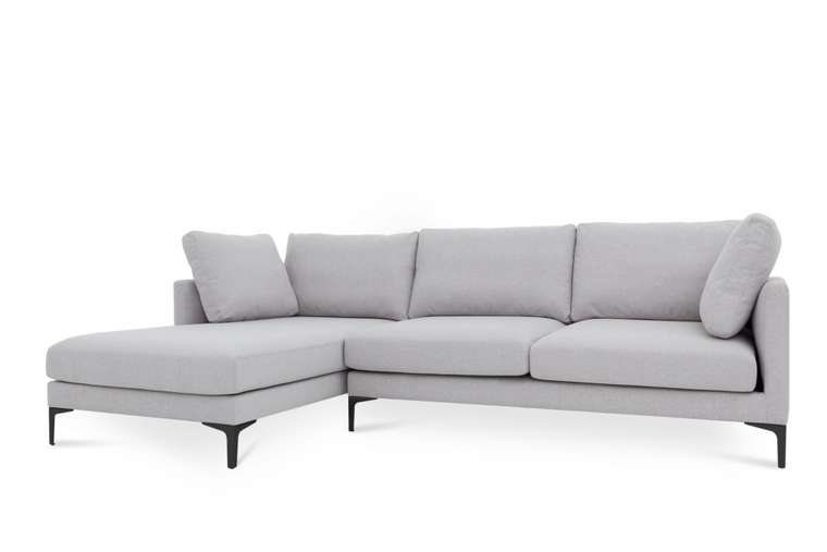 Угловой модульный диван светло-серого цвета