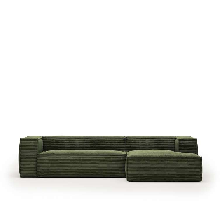 Угловой диван Blok 300 зеленого цвета правый