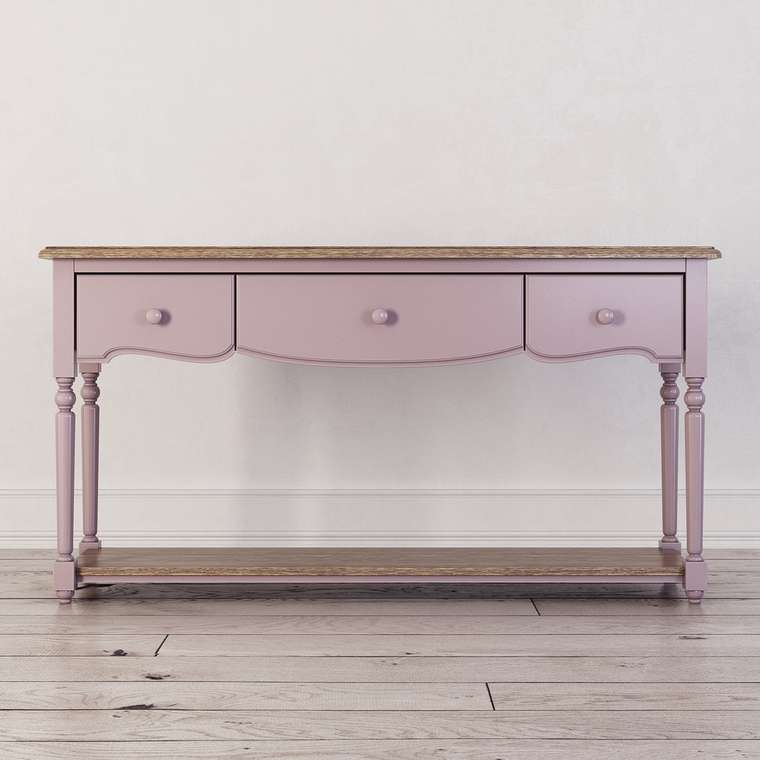 Консоль с тремя ящиками и полкой Leblanc лавандового цвета