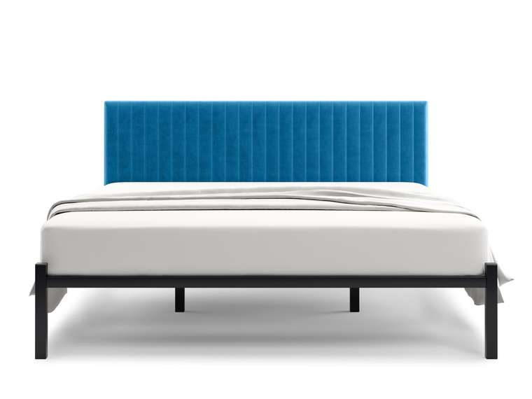 Кровать Лофт Mellisa Steccato 140х200 синего-голубого цвета без подъемного механизма