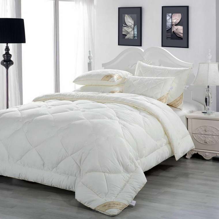 Одеяло Бамбук Люкс 140х205 белого цвета