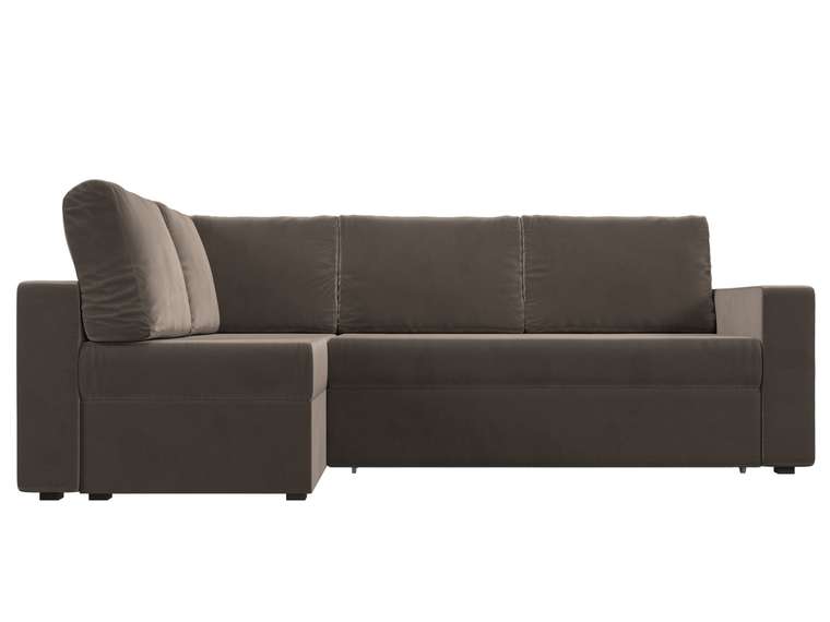 Угловой диван-кровать Оливер коричневого цвета левый угол