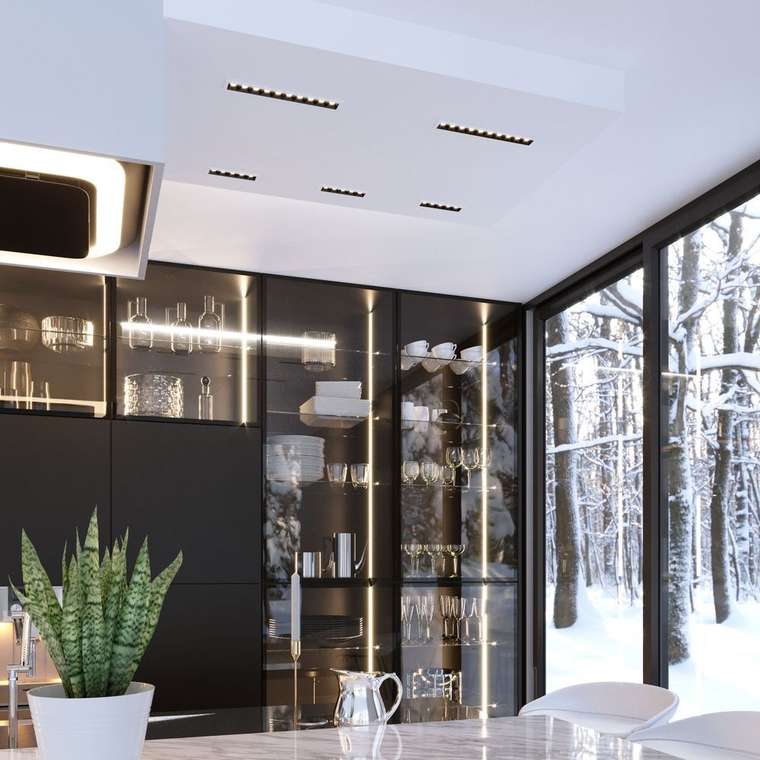 Встраиваемый точечный светодиодный светильник 9922 LED 20W 4200K белый/черный Tekki