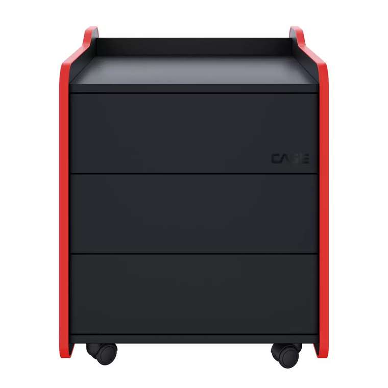 Тумба для игрового компьютерного стола Case 50 черно-красного цвета