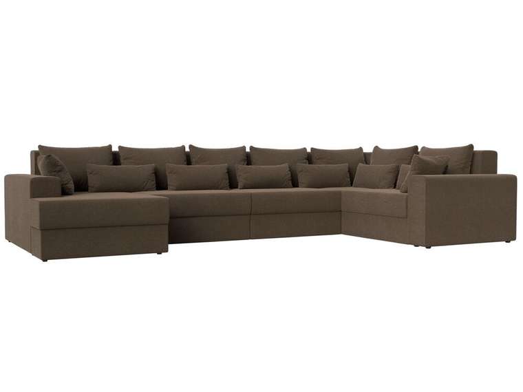 Угловой диван-кровать Майами коричневого цвета левый угол