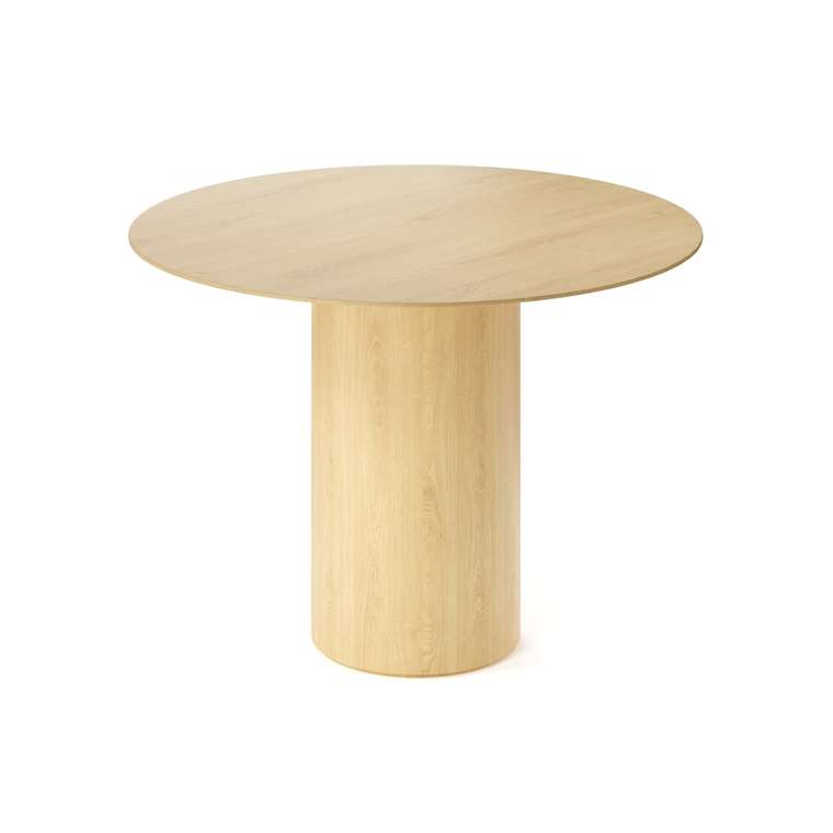 Обеденный стол круглый Вуррен бежевого цвета