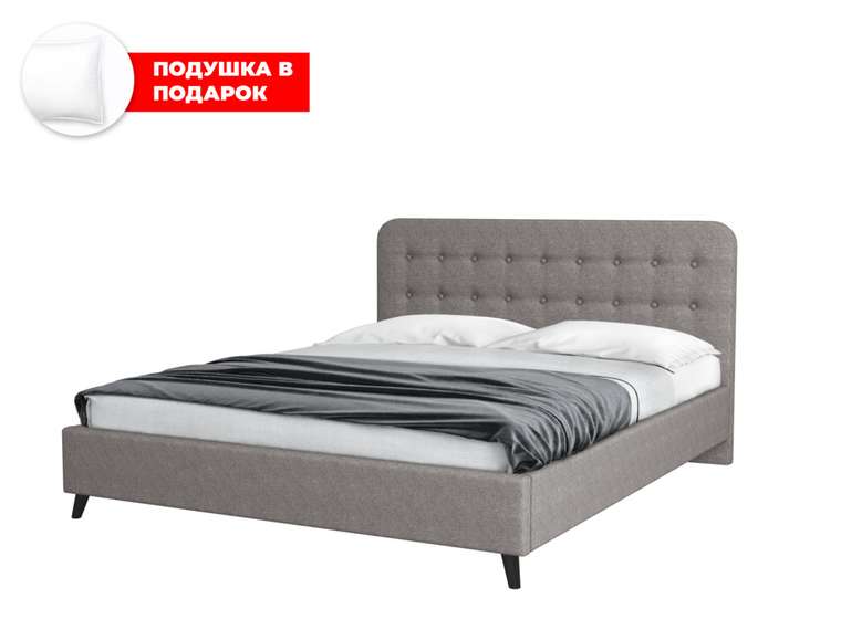 Кровать Kipso 140х200 серого цвета с подъемным механизмом