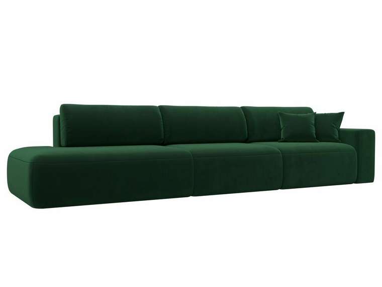 Диван-кровать Лига 036 Модерн Лонг темно-зеленого цвета с правым подлокотником