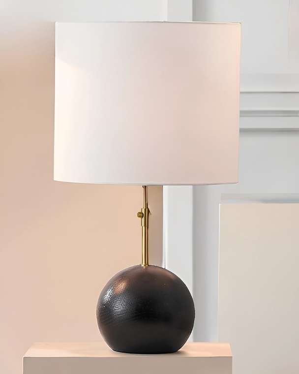Настольная лампа Тулон черно-белого цвета