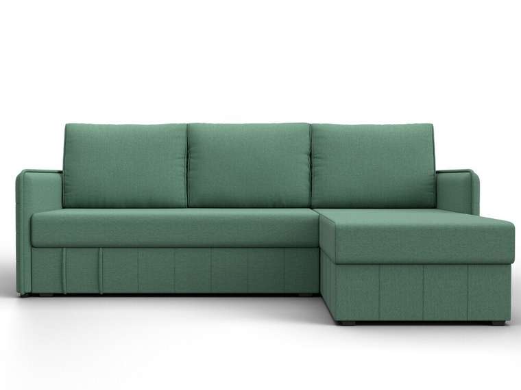 Угловой диван-кровать Слим зеленого цвета правый угол