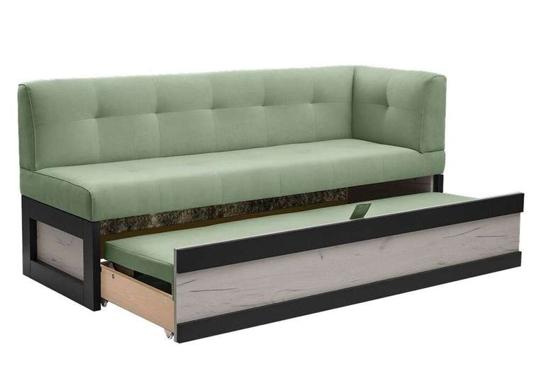 Кухонный диван Нойс светло-зеленого цвета правый