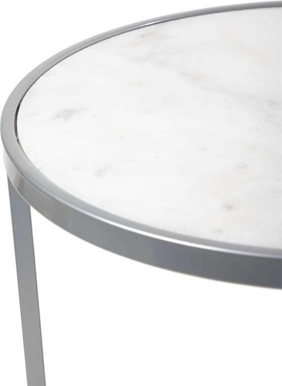 Кофейный столик с белой мраморной столешницей 