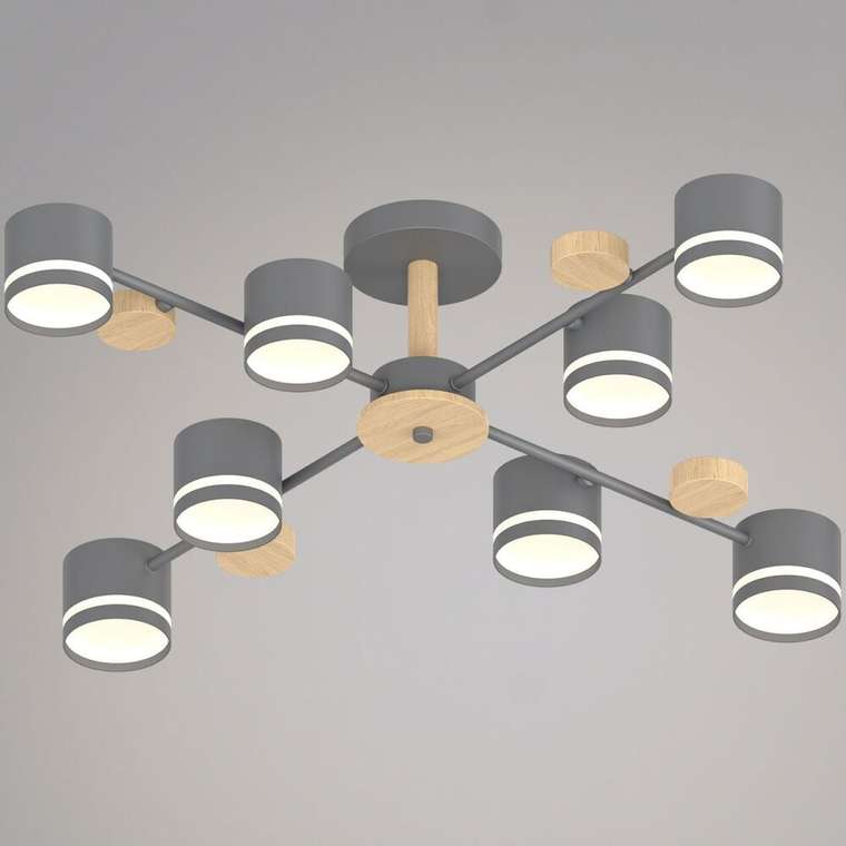 Люстра на штанге 68730-0.3-08 GX53 GREY+WOOD (металл, цвет серый)